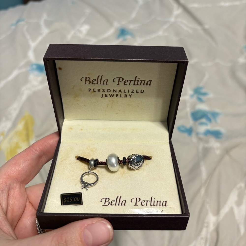 Bella Perlina Silver Engagement Charms for Bracelet